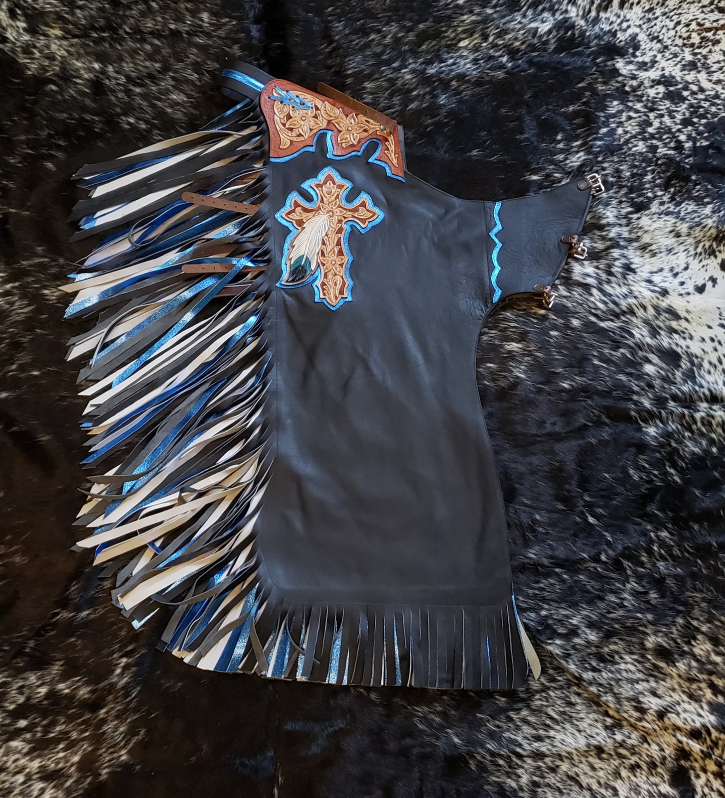 Chaparrera para jinete rodeo estilo americano