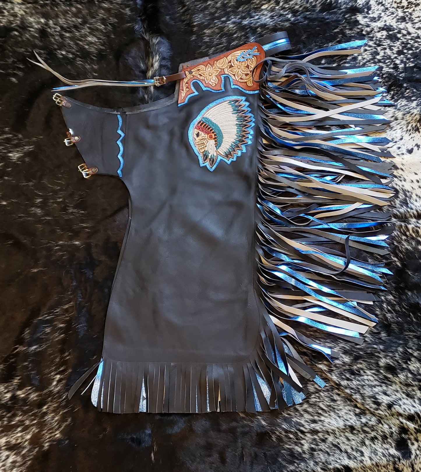 Chaparrera para jinete rodeo estilo americano
