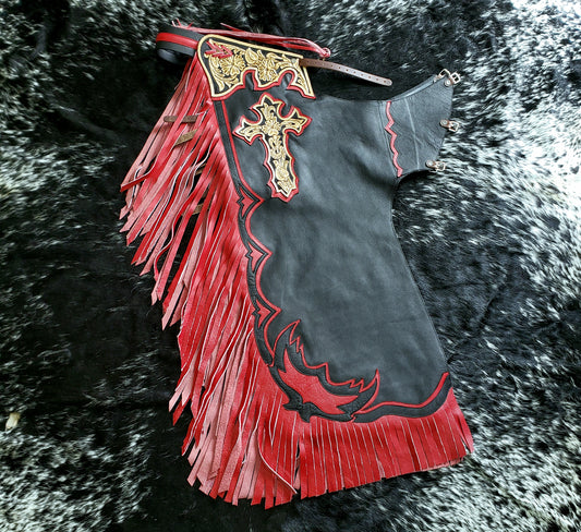 Chaparrera para jinete rodeo estilo americano